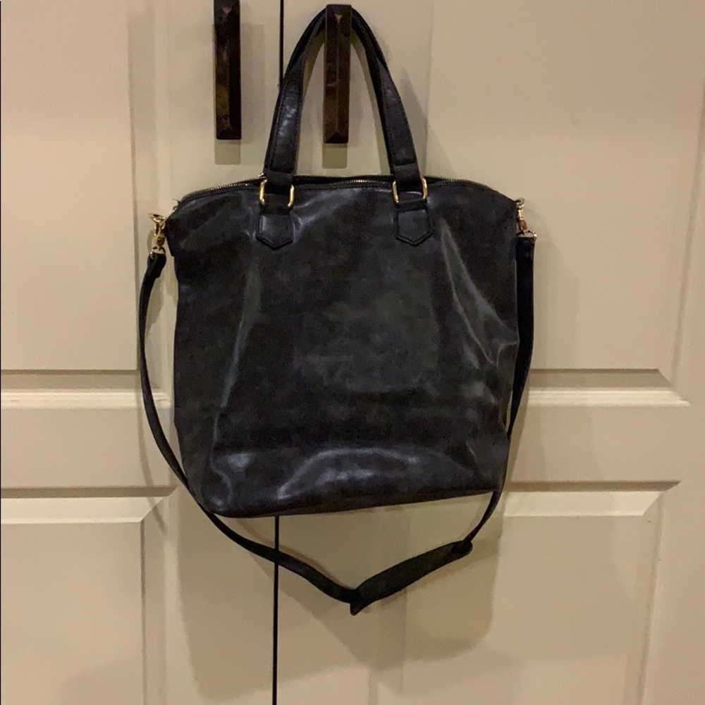 Distressed grey shoulder/tote